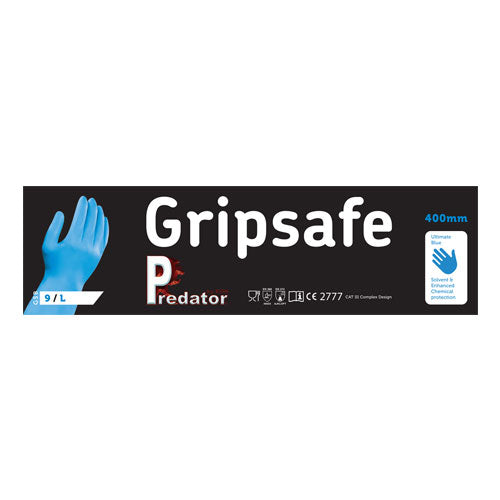 Predator Gripsafe BLUE Gauntlet Nitrile Gloves (10 Pairs)